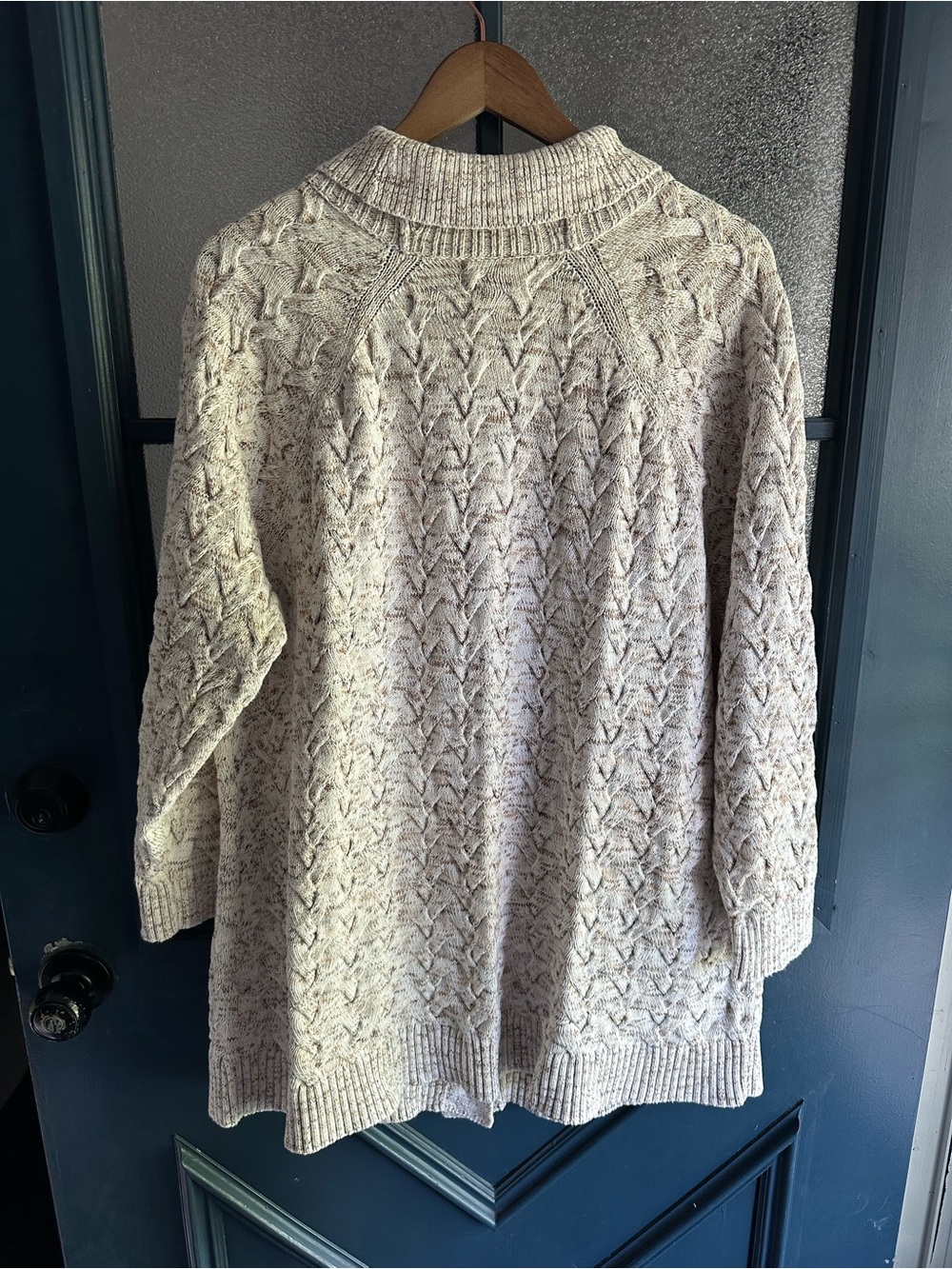 Lands' End Cable-Knit Shawl Collar Cardigan - Picture 3 of 5